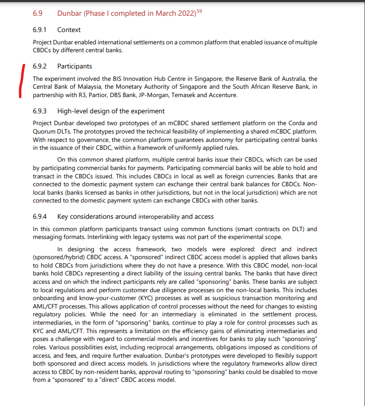 MichelCrypto1's tweet photo. Options for access to and #interoperability of #CBDCs for #CrossBorderPayments: Descriptions of existing #CBDC projects. ##blockchain #tradefinance #DLT #BOA #ProjectDunbar #R3 #Accenture #MAS #Temasek #JPMorgan #Partior https://t.co/umEyFEUmVr