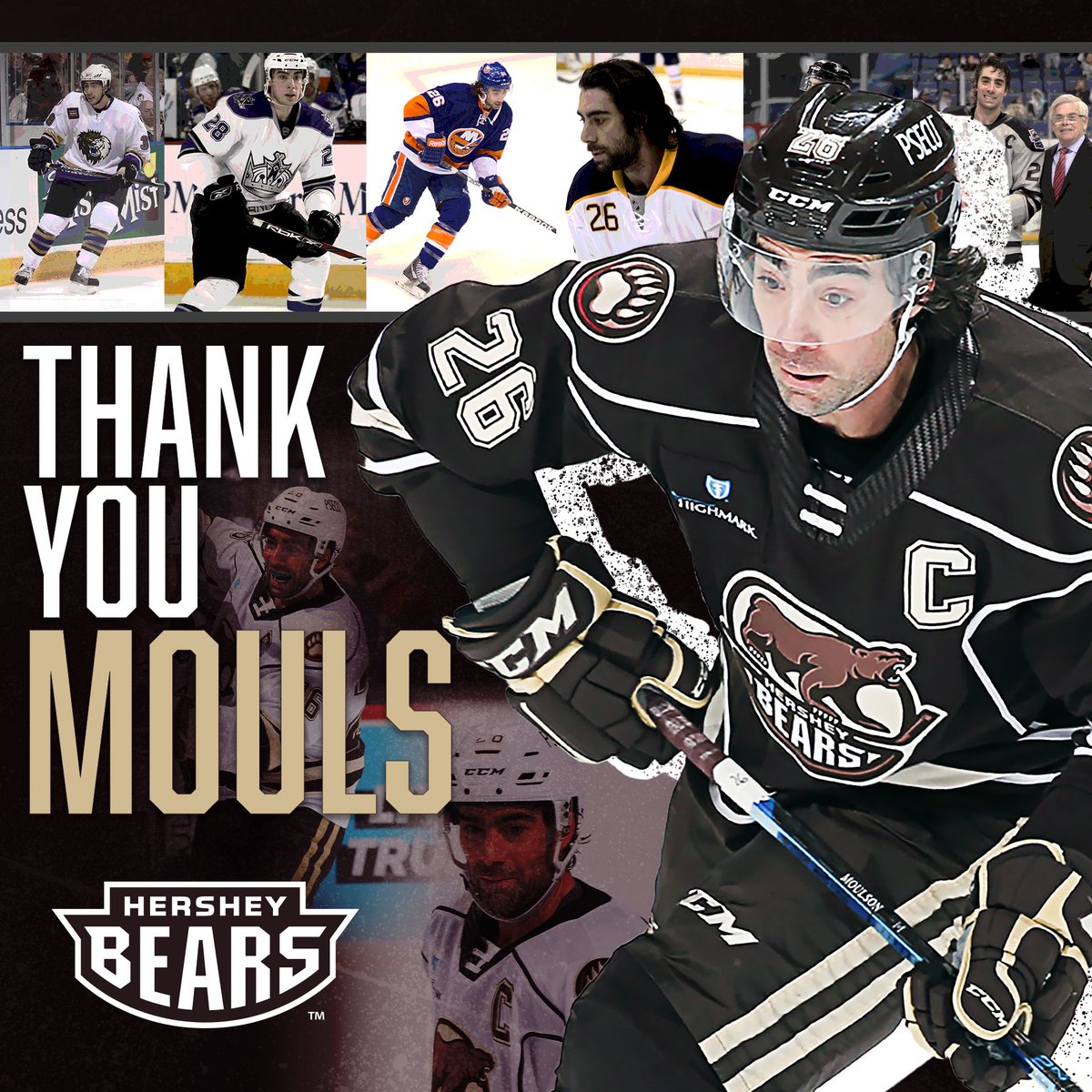 TheHersheyBears's tweet photo. After an a 16-year pro career, including three seasons in Hershey, captain @MMoulson is retiring and moving into a scouting role with @MapleLeafs. 

We were lucky to have Matt in Hershey, and we'll miss his presence on and off the ice. Thank you, Mouls!

https://t.co/Y7asPJ7fze https://t.co/sfpV149nhD