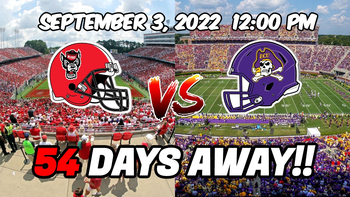 🚨COUNTDOWN TO THE START OF THE 2022 <a href="/PackFootball/">NC State Football</a> SEASON!!🚨

💯WE ARE EXACTLY 54 DAYS AWAY!!!!💯

🔥RETWEET IF YOU ARE EXCITED TO CHEER ON THE PACK!!!🔥

#GOPACK #BEATECU