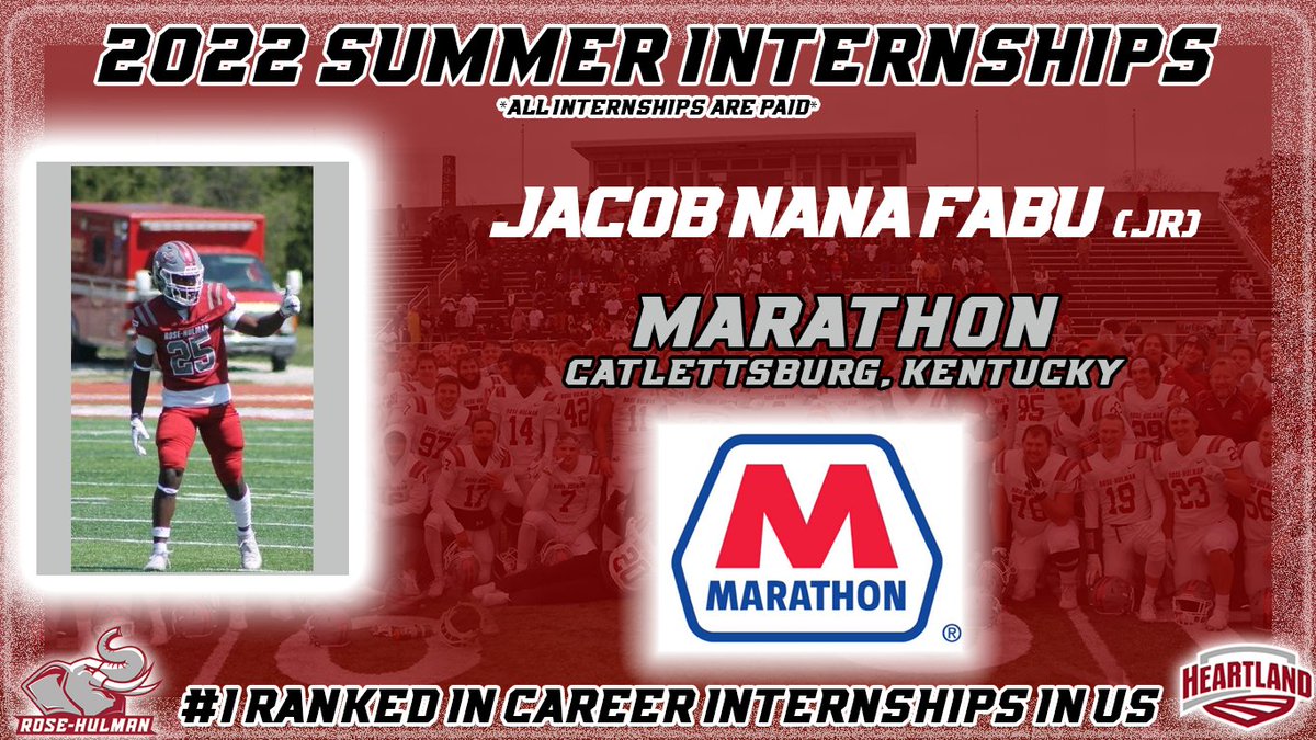 Coach_Stanton1's tweet photo. Our next player recognized is Jacob Nana Fabu, a Junior Wide Receiver who has an internship with Marathon. Jacob is a Chemical Engineering Major from Columbus, GA. #RHInternT #WeWork https://t.co/V2jyQQBxqI