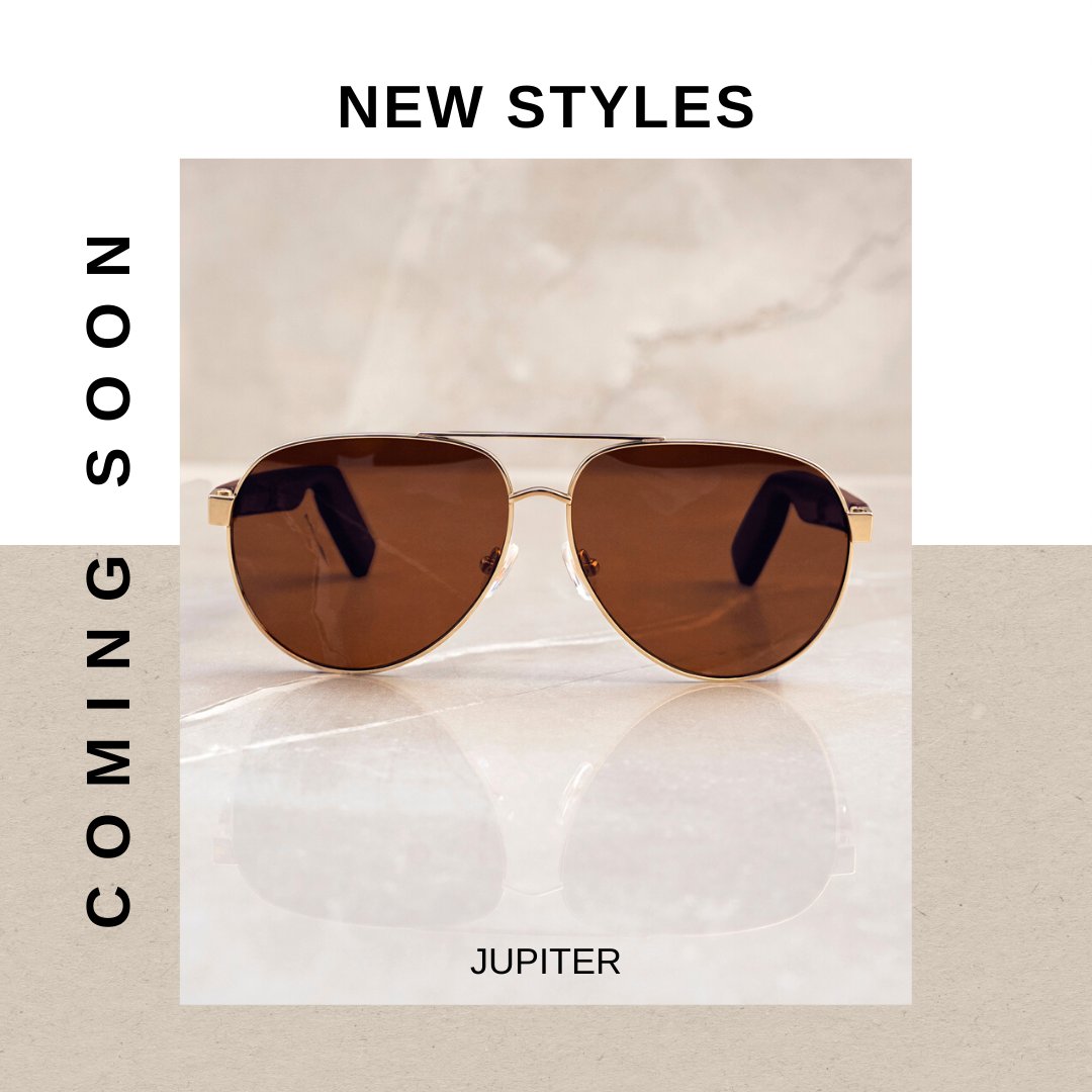 LucydGlasses's tweet photo. New Summer Styles Coming Soon!
Meet Jupiter, a gold and brown oversized pair of Aviator Bluetooth Smart Sunglasses.
Arriving mid-July to https://t.co/cYAdGUxw2N
#lucydlyte #lucyd #bluetoothsunglasses #bluetoothglasses #smartsunglasses #smartglasses https://t.co/X0SZ7pkxt8