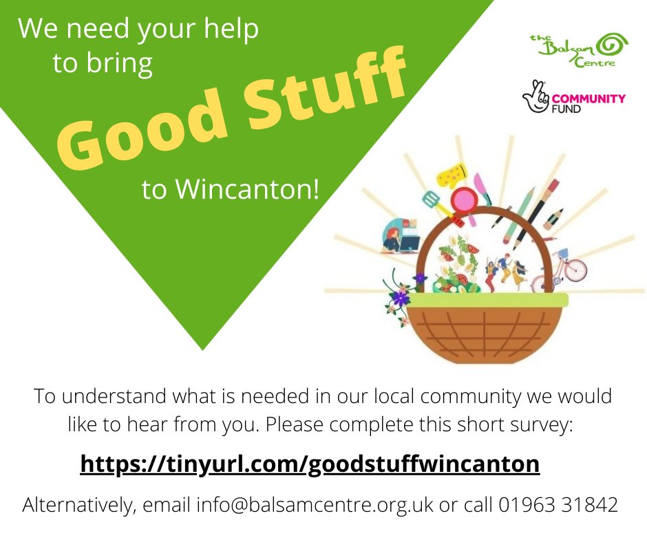 Help us shape future opportunities for you and your community! Please spare 5 minutes to complete a survey at tinyurl.com/goodstuffwinca… #GoodStuffWincanton #community #bettertogether