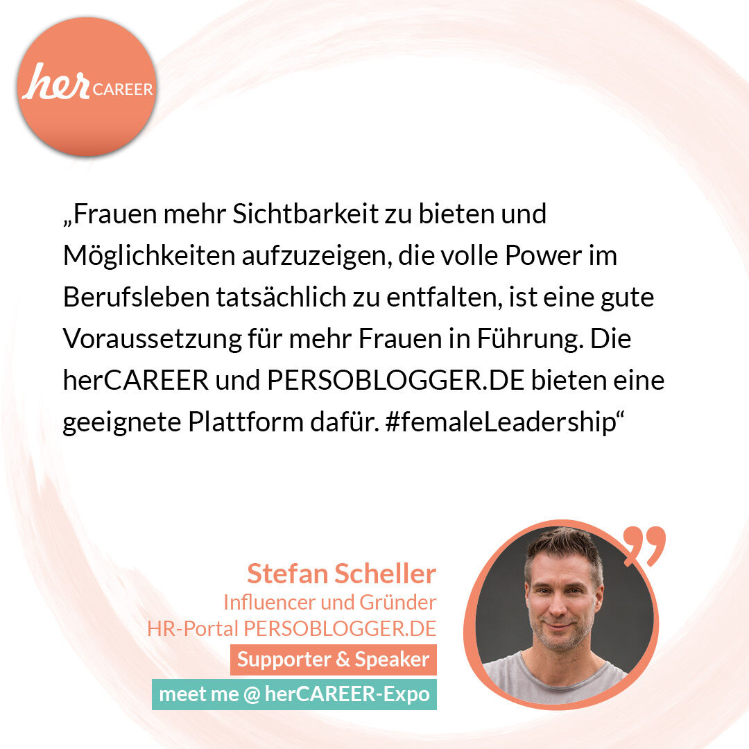 her_CAREER_de's tweet photo. 🎤 @Persoblogger wird als Speaker auf der #herCAREER-Expo 2022 im Expert-MeetUp "Mit Personal Branding zum Karriereerfolg" sprechen und ist außerdem Supporter der Messe am 06. & 07.10. Wir freuen uns auf den Austausch! 🎫 https://t.co/kRbIENse6s #genderequality #persoblogger https://t.co/8UZJBSPeS2