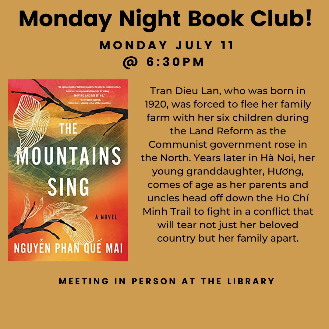BPLnj's tweet image. Tonight! Join us to discuss the latest selection from the #MondayNightBookClub in person at the library
.
.
#bloomfieldnj #bloomfieldlibrary #bookclub #2022reads