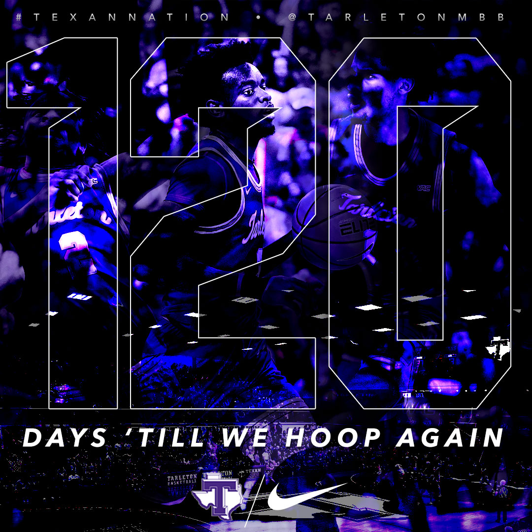 TarletonMBB's tweet photo. Four months 'till the greatest show on hardwood in the 'Ville returns ⏳ 🏀 https://t.co/kdoRWQ5ZNB