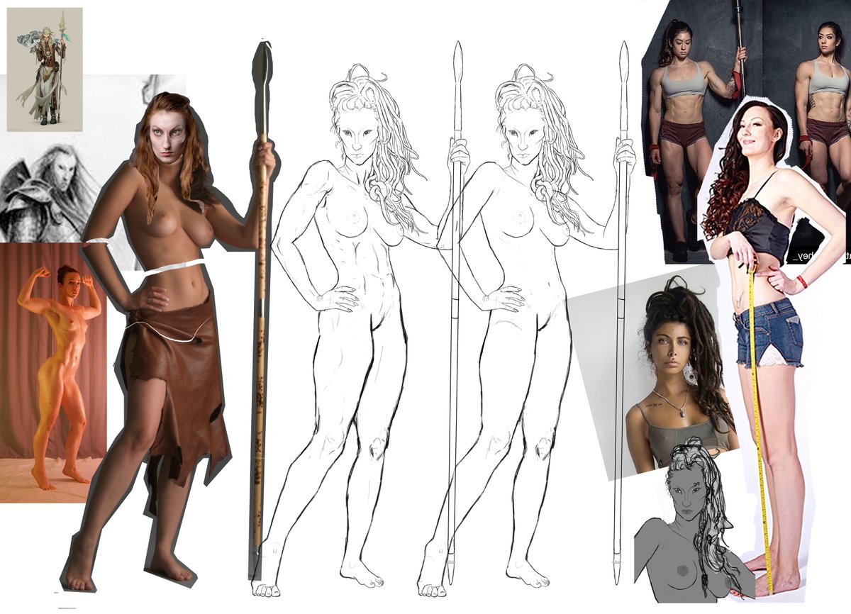 JacobGamm's tweet photo. Development #Malazan #DnD #art for Tiste Edur, Children of Shadow. Thanks to Marcus Ranum for the model pose. Timo Peter bottom left, Natasha Aughey on the upper right for being muscle references. #illustration #conceptart #characterdesign #characterart #digitalart #wip https://t.co/aF5KtvhbUD
