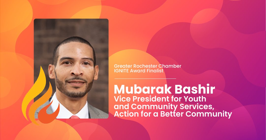 RochesterChambr's tweet photo. First: Mubarak Bashir, Vice President for Youth &amp; Community Services, @ABCCAA

Mubarak assists local businesses in creating more inclusive workforces and job opportunities for individuals who face barriers to employment. He also serves on the board for numerous organizations. https://t.co/lmE4ZdRXim