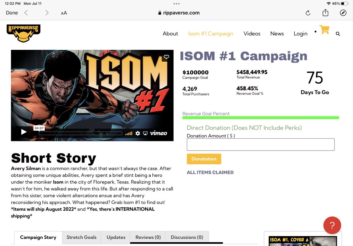 EthanVanSciver's tweet photo. Whoa!!  Just woke up, so I missed the initial launch.

With 20% of his pre-signed up backers in. We’re looking at nearly half a million in pre sales.  

@EricDJuly is easily taking that $3M now and the sky’s the limit from there.  Sincere congrats, Rippa. You will be #1 in hours. https://t.co/5TnrGpSqh9