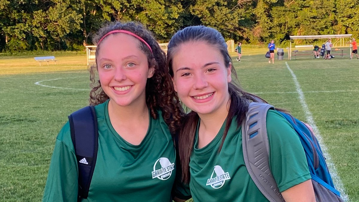 mseilerg's tweet photo. 2024 MVRHS Emily Seiler playing for NH Olympic Development Team at Eastern Regionals and posing with LSU teammate and friend Carlie (Kearsarge) at NHTI at Granit State Games. @MascomaRoyalsAD @NHsoccercoaches @Sports_VN @GraniteStateGms https://t.co/HNNW9of8Gj