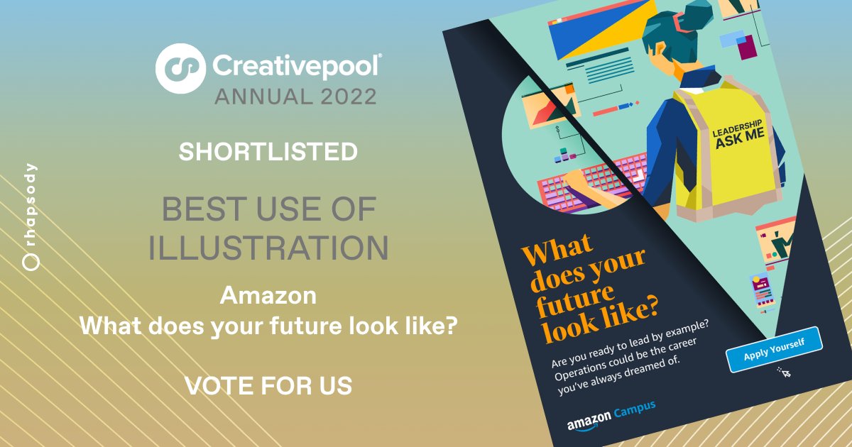 SHORTLISTED: 'Best use of Illustration' category for a project we produced for Amazon Operations earlier this year…

hubs.la/Q01gzpPG0 - VOTE here.

#contentnatives #creativitystartswithaconversation #illustration #creativity #creativecampaign