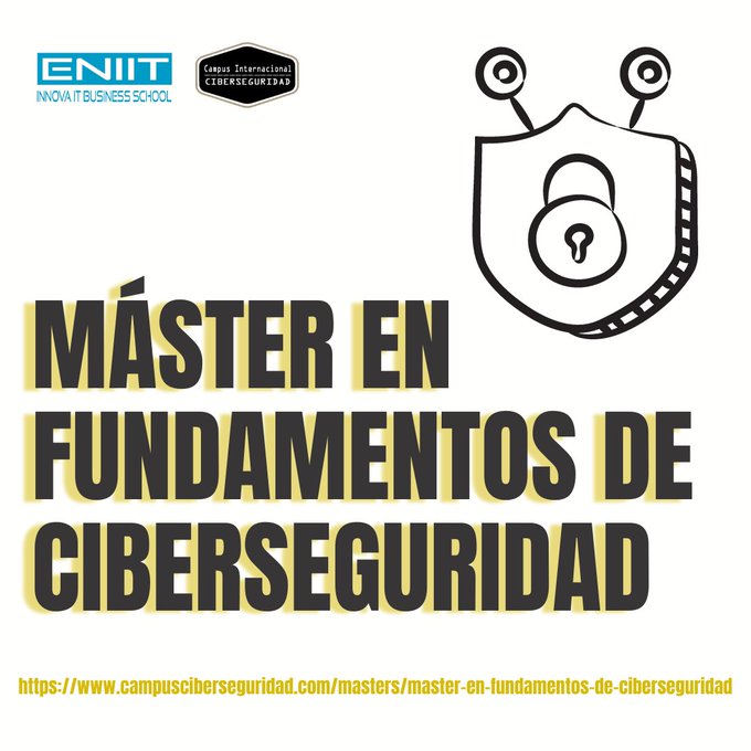 Master_CIBERSG's tweet photo. ¿Quieres aprender #Ciberseguridad desde cero? ¿No tienes conocimientos técnicos pero quieres formarte en #SeguridadInformática? Descubre el #Máster en Fundamentos de la Ciberseguridad....¡Te sorprenderá!
https://t.co/WZciOXayWp https://t.co/bUT40NKYVv