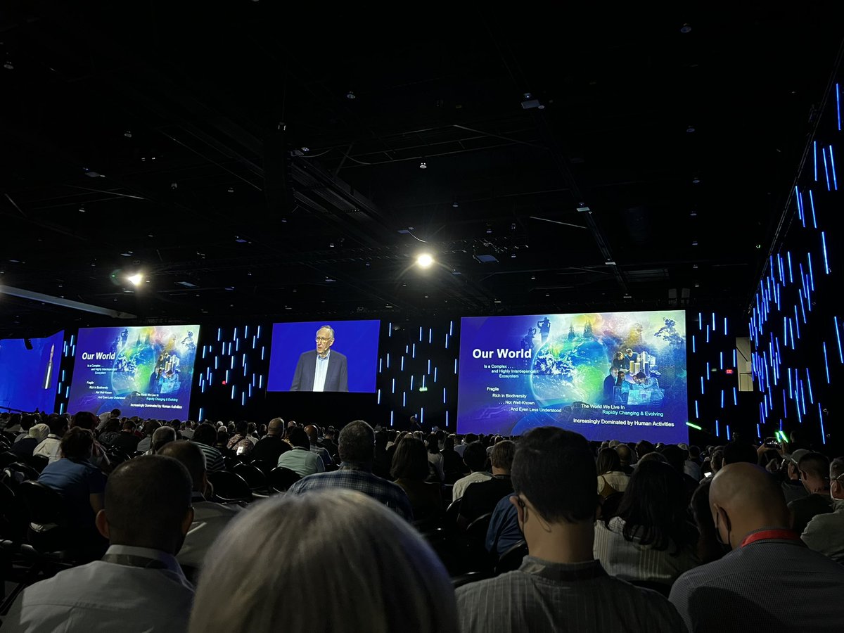 OurTowns's tweet image. .@Esri Founder Jack Dangermond discussing the vision of this year’s #EsriUC — #MappingCommonGround — kicking off the Plenary Session. @EsriUC
