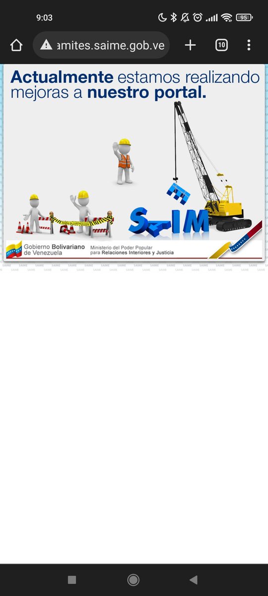 angescb14's tweet photo. @VenezuelaSaime Dejen de publicar estupideces y den un comunicado oficial sobre la caída del sistema y su reestablecimiento. Basta https://t.co/2n7emF2Yrm