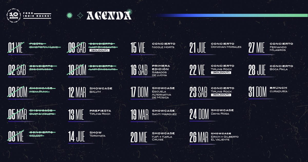 Una poderosísima semana se avecina y aquí puedes echarle un ojo. 🎶🔥 ¿Qué día le caes?
🎟️ Boletos/registros: bit.ly/3HvM5ub