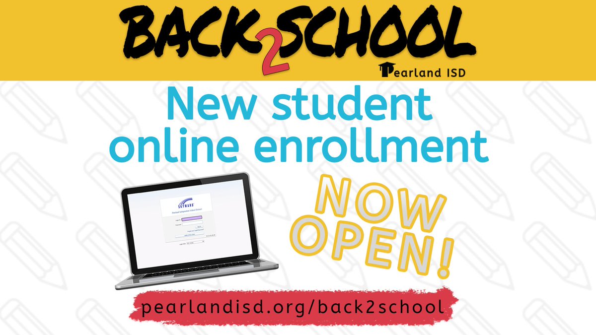 Correction: 🏫🙌💻Online enrollment for new Pearland ISD students is now open! For more information, visit pearlandisd.org/back2school #PearlandISDB2S