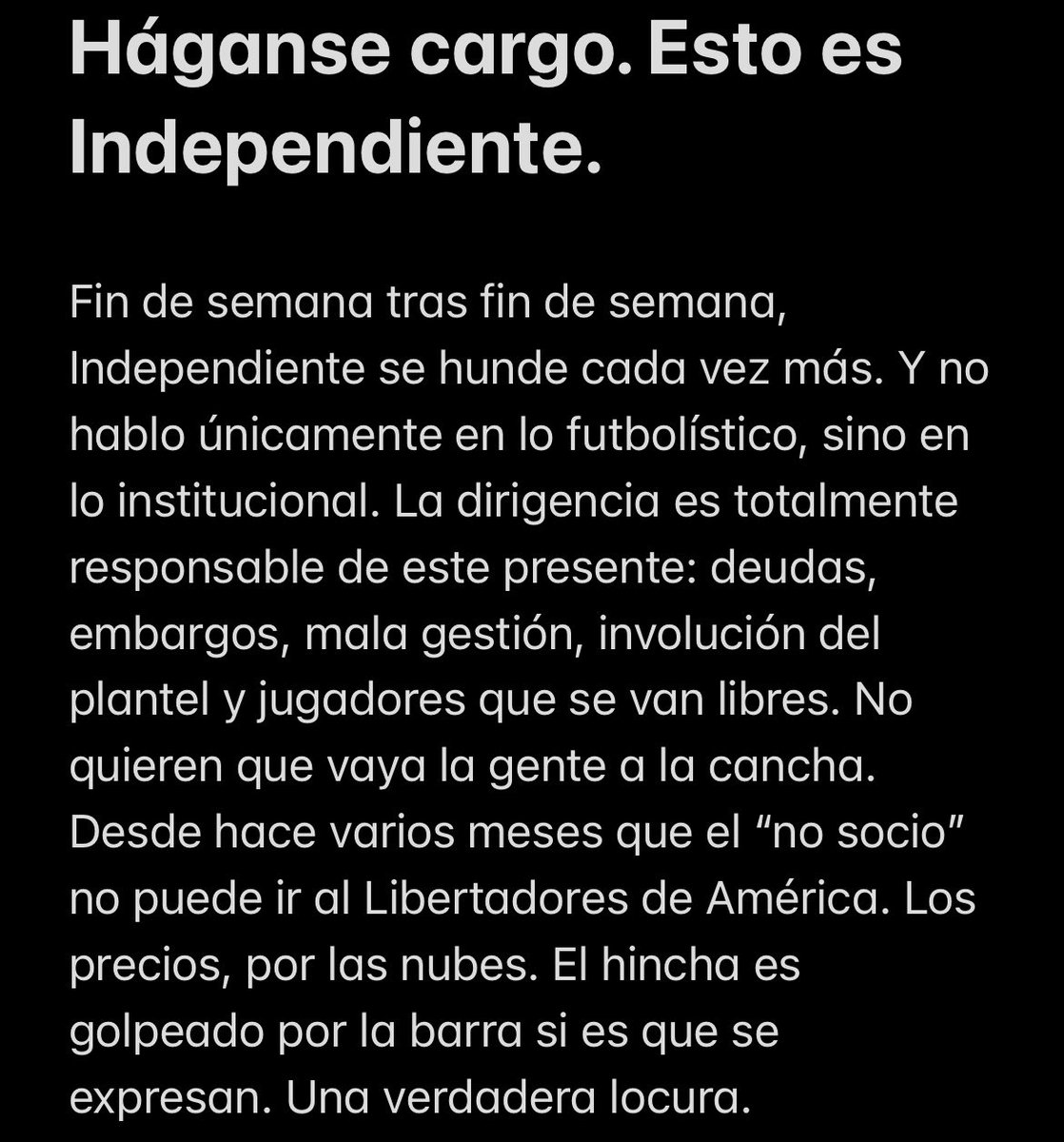 JuanchiEgido's tweet photo. Háganse cargo. Esto es #Independiente. https://t.co/jUxsQ7DDRP