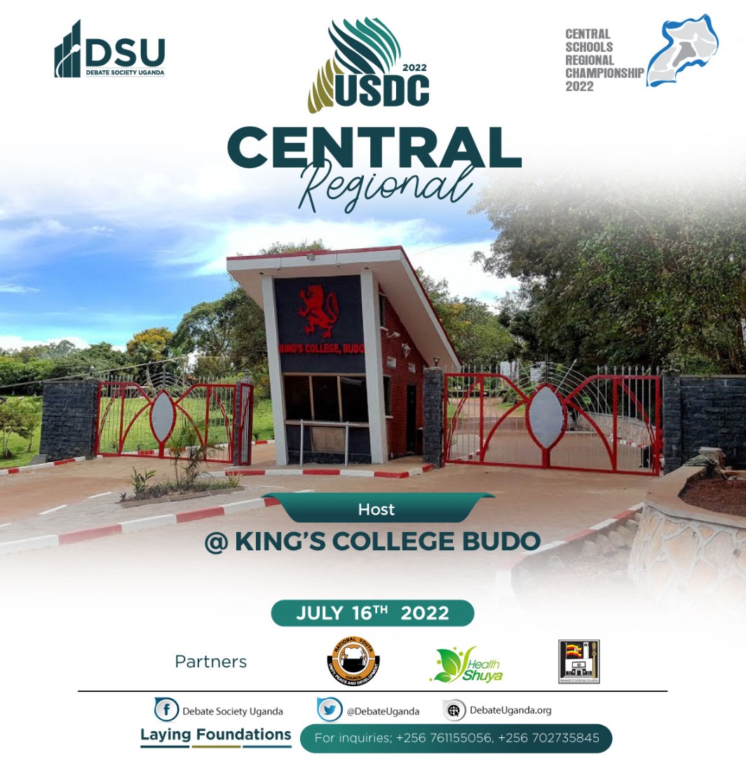 DebateUganda's tweet photo. A few more days and a few more nights, and we will be at King's College Budo for our Central Regional Championship.

We are excited to continue with our journey towards the #USDC2022 National Championship at the end of the year. https://t.co/63GZYucWpi