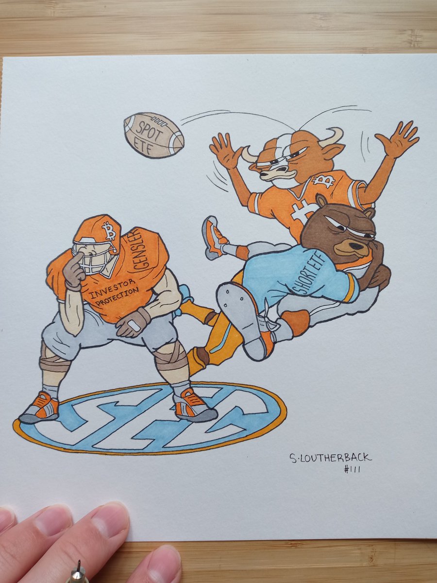 BitcoinCartoons's tweet photo. Today's #Bitcoin cartoon: #111 Investor Protection (ft. @GaryGensler ).

Lets give a round of applause to the @SECGov for listing a Proshares Short Bitcoin ETF and further delaying the #btc spot ETF. @Grayscale $GBTC #bitcoinart #4chan https://t.co/gH3miiLtXk