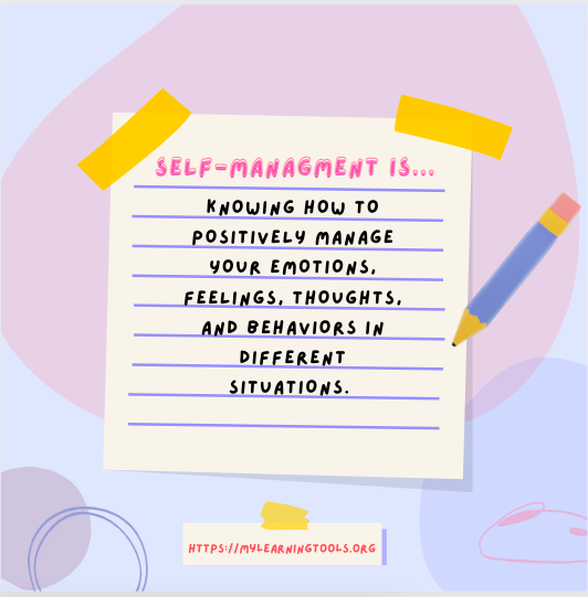 ProgramsSel's tweet photo. Self-Management is one of the 5 core topics SEL focuses on to improve positive managing skills when it comes to emotional situations. Check out our website to learn more!
#selfmanagement #resilience #selprograms #SEL #learningtools #SELENA #learningskills https://t.co/enVRCHaWrm