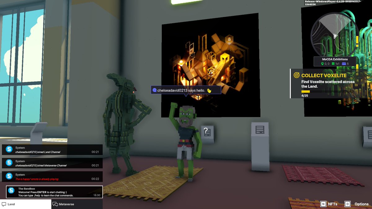 Chelsea58795762's tweet photo. @TheSandboxGame @MOCDA_ I just participated in the #TheSandbox weekly contest for a chance to win 200 mSAND! Here is my favorite piece from the ‘Impossible Worlds’ exhibition, check out my screenshot below!
👇 https://t.co/SirO8cHymd