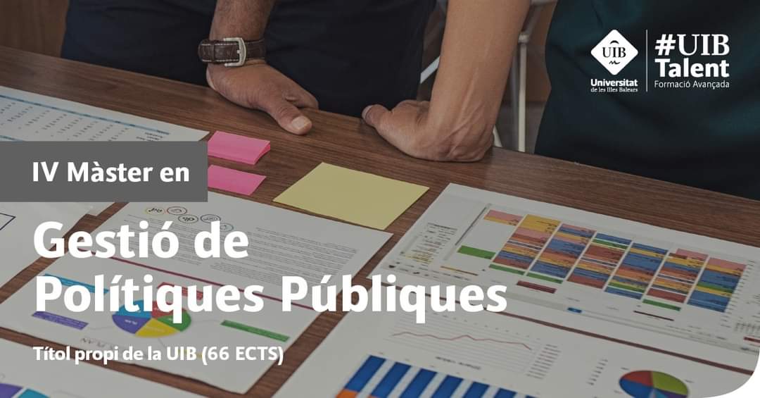 🆕 Una nova edició del Màster en Gestió de Polítiques Públiques torna a la UIB. Aquest postgrau és possible gràcies a l'aportació del Govern de les Illes Balears i el Consell de Mallorca.

📅 Preinscripció oberta fins al 15 de juliol. 

Més informació 👉 bit.ly/3aBKMiW