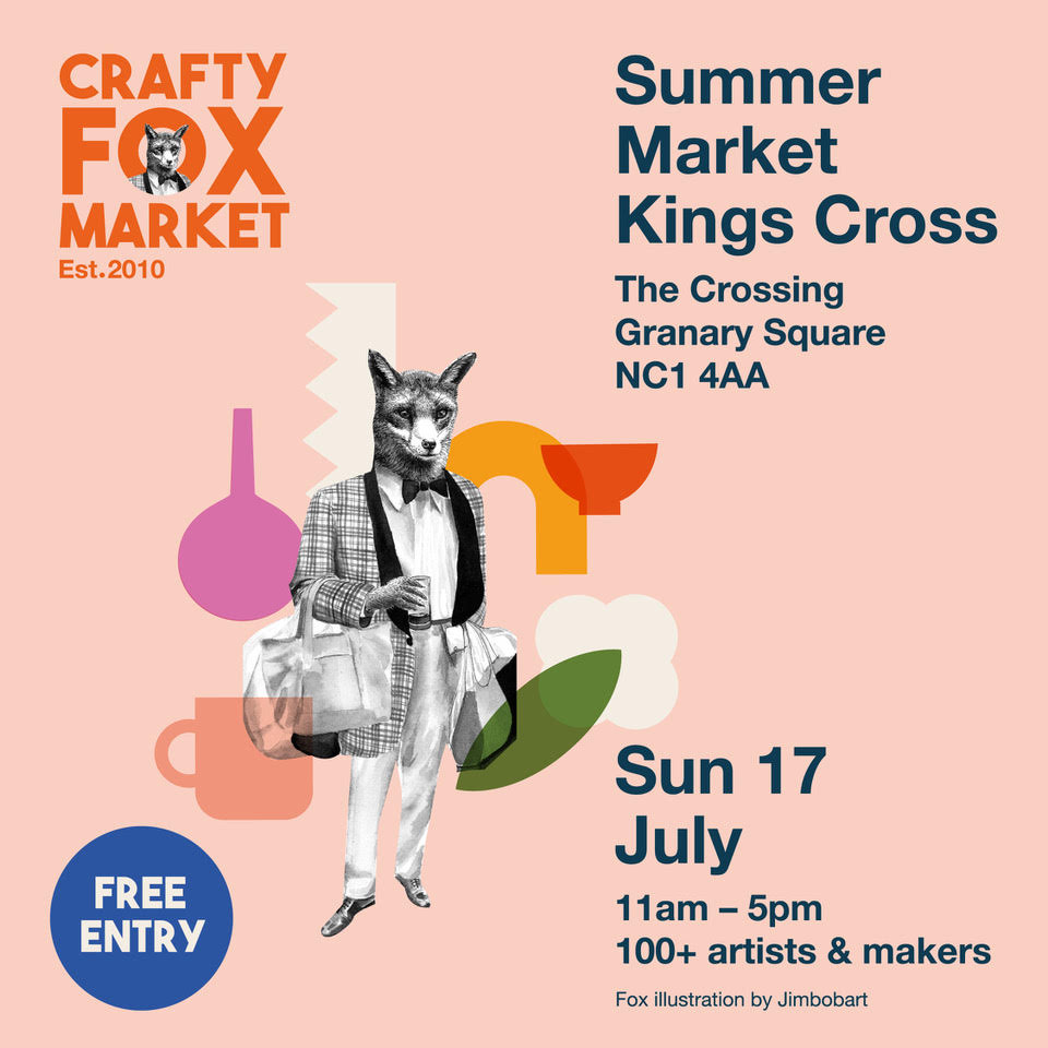 This sunday, the capalog will be with <a href="/craftyfoxmarket/">Crafty Fox Market</a> for their mega summer market at the crossing in granary square. Open 11-5 &amp; featuring over 100 awesome makers and their wares.