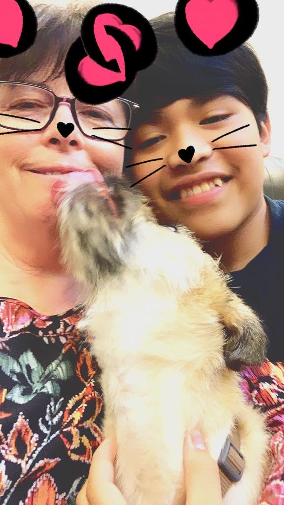 Spending time with Lucky.