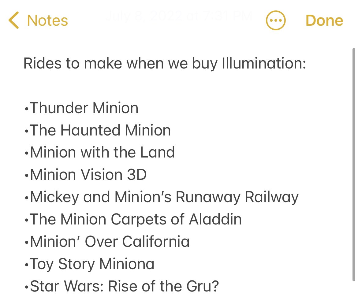 FakeDisneyFact's tweet photo. A leaked page from Bob Chapek’s notes app https://t.co/EY9dj5EaQO