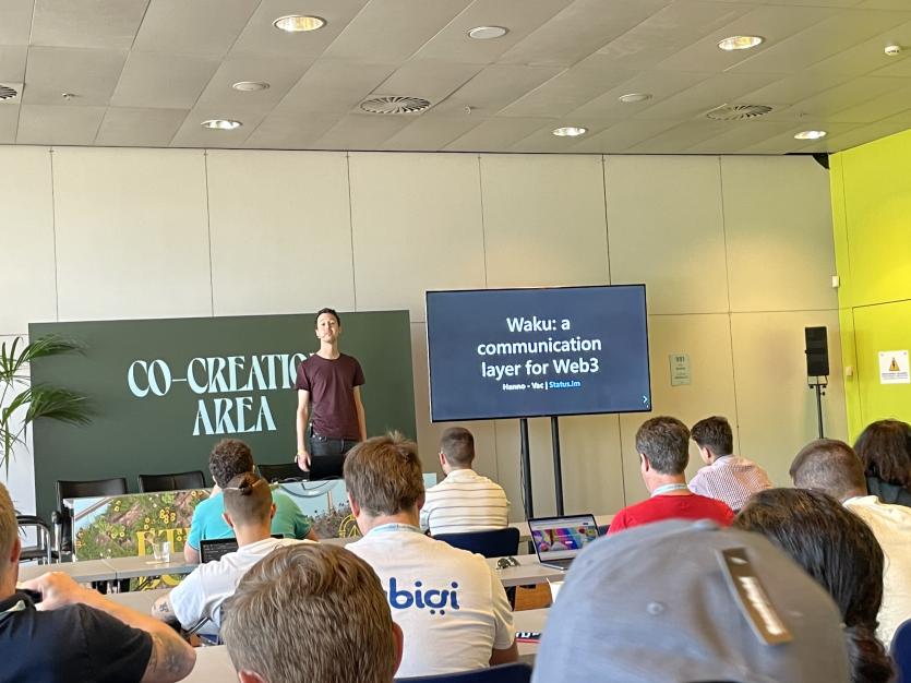 LogosRnD's tweet photo. Busy couple of weeks for Vac Research:

- At @eth_barcelona @4aelius gave a workshop on Waku
- At DINPS22 in Bologna @sanaz2016 gave an overview of RLN-RELAY, and we gave a demo of Waku
- At ICDCS22 we presented a poster for RLN-RELAY

...and we are in the middle of our offsite! https://t.co/zuDJxCKt6Q