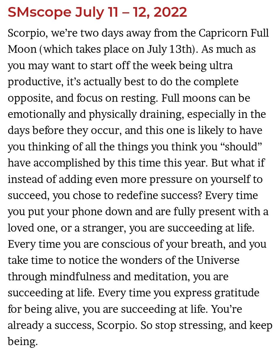 ScorpioMystique's tweet photo. #SMscope July 11 - 12 written by @dossevia ♏️♥️✨ https://t.co/biEaU9UkdN