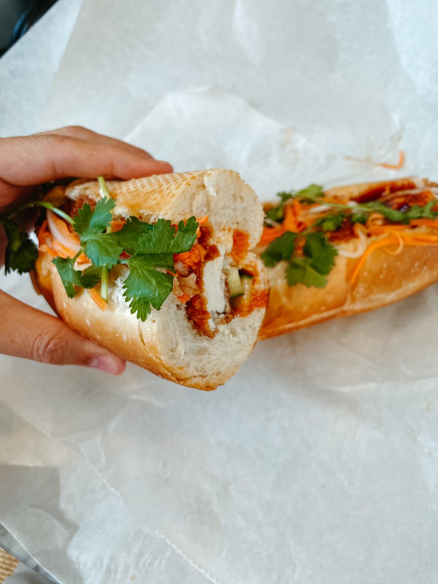 The fried chicken banh mi from @CapheRoasters is not from this Earth.