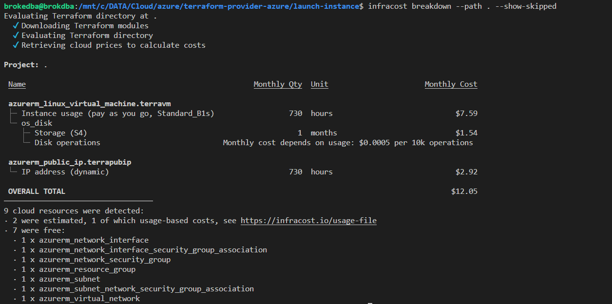 cost estimate of terraform config live before deploy.