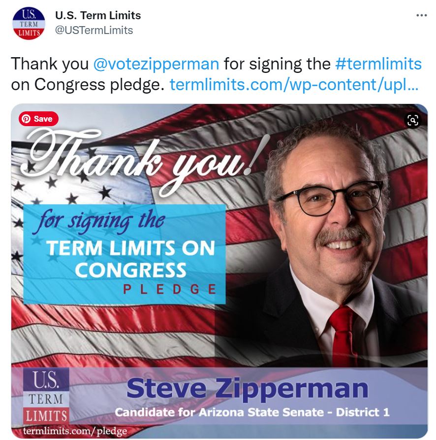 votezipperman's tweet photo. I stand by my pledge for Term Limits on Congress! https://t.co/CZXY4T1IdY