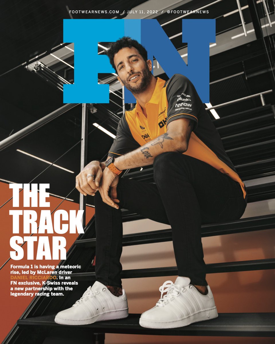 Formula 1 is having a meteoric rise, led by McLaren driver Daniel Ricciardo. To capitalize on the momentum, F1’s McLaren Racing team and athletic brand KSwiss partnered in a groundbreaking multiyear deal. Read the full @footwearnews cover story here! footwearnews.com/2022/business/…