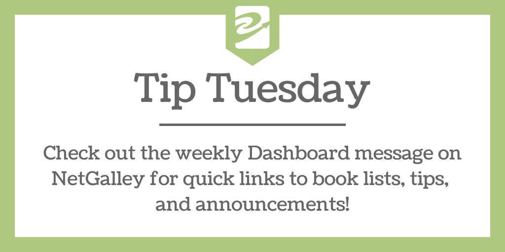 NetGalley's tweet photo. Check out the weekly Dashboard message on NetGalley for quick links to book lists, tips, and announcements! 

You can also see your favorite categories, publishers, and auto-approvals here. #NetGalleyTips https://t.co/rGufF2Ky7b