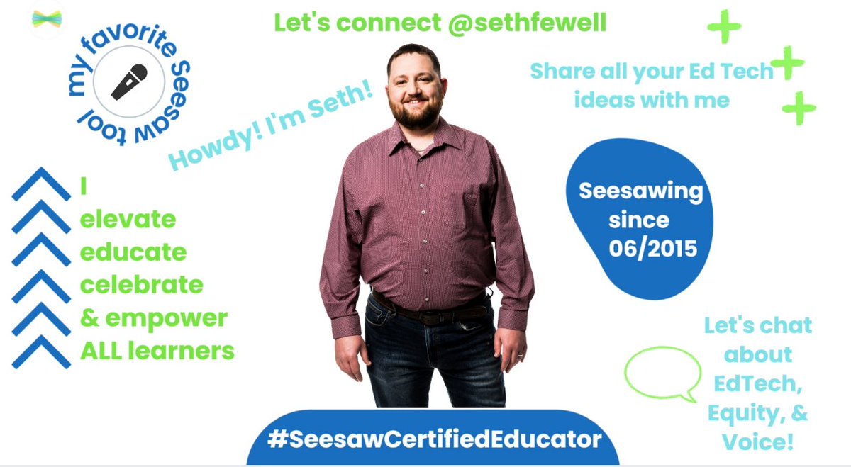 sethfewell's tweet image. Happy to complete my annual @Seesaw Certified Educator refresh!

We're going to make this year a good one!
#SeesawCertifiedEducator #CreateBravely