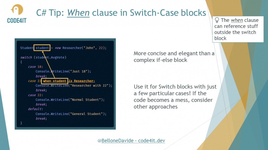 Switch when c