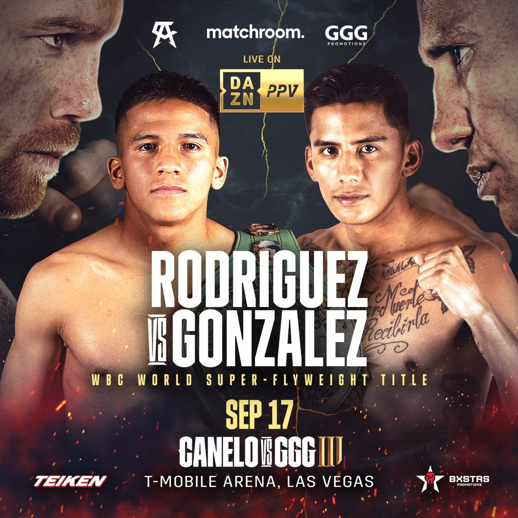 #BamRodriguez will be on the undercard of #CaneloGGG3 as he will take on #IsraelGonzalez 
@Canelo 
@210bam 
@BoxingVitals 
@EddieHearn