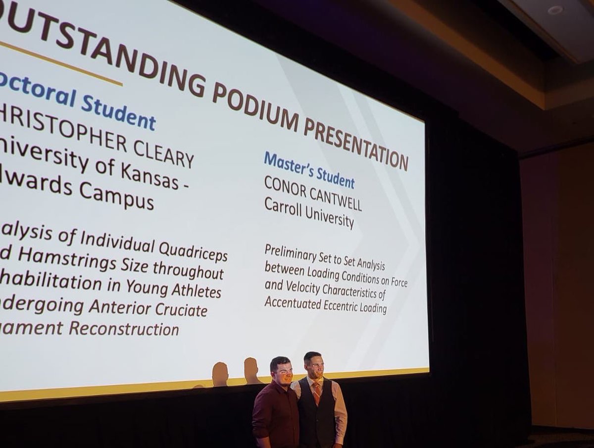 DrTSuchomel's tweet photo. #nscacon22 was a special one! Beyond a personal award, I had an entire @CarrolluSppc class attend the conference and a current student win the Master’s Outstanding Podium Presentation! Already looking forward to #nscacon23 in Vegas next year! https://t.co/afmrqJpJay