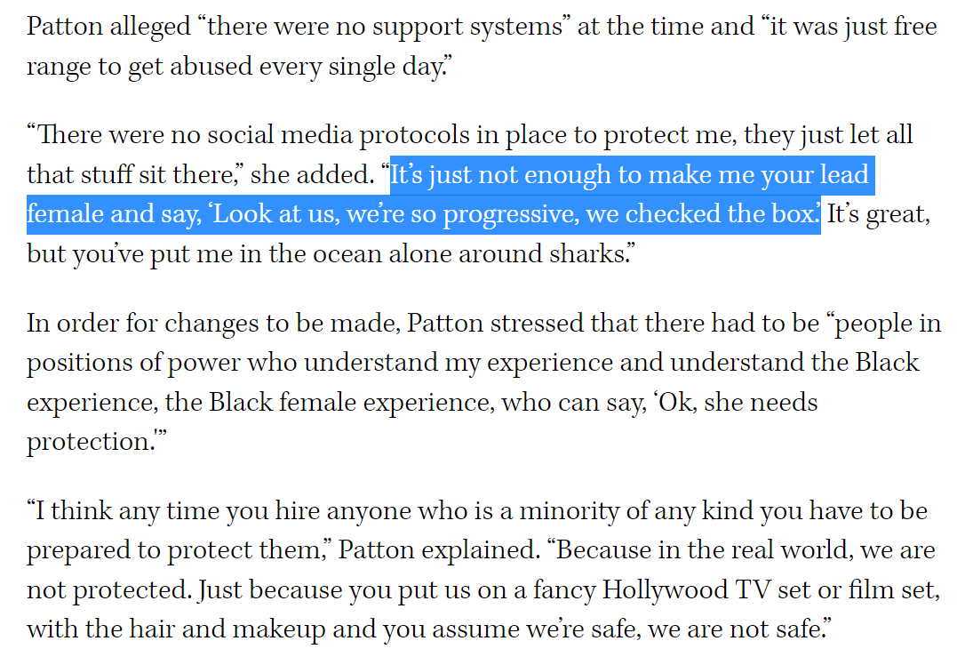 therebeccasun's tweet photo. 👏"Diverse" casting without putting mindful systems in place is actually tokenism and potentially harmful to the person being hired! 👏

‘The Flash’ Star Candice Patton Wanted to Leave Show “As Early As Season 2” Due to Online Harassment https://t.co/KeuVxEMQM1 via @thr https://t.co/Lw9S8KessZ