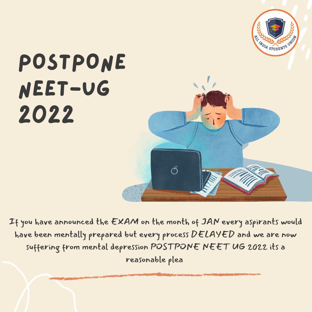 Respected @narendramodi ji
Students are not seeking cancellation.  Many exams of different pattern are clashing with NEET UG. Students have worked hard for years for this exam. So we request you to postpone #NEETUG for 40 days only 
#neetug2022postpone
