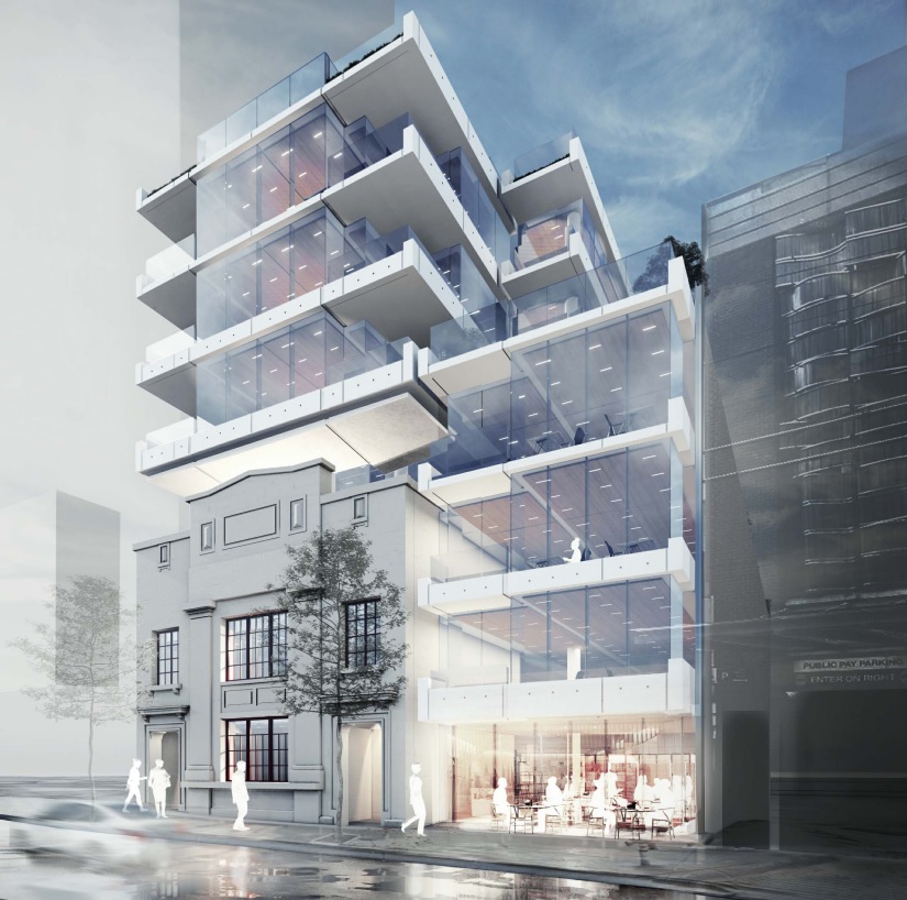 New proposal for 852 Seymour Street ("Hollywood North" building) includes 7-storey, 42,000 SF office building with retail at grade as well as preservation &amp; restoration of the existing 1926 heritage building. 

Details: bit.ly/3AH8iWz