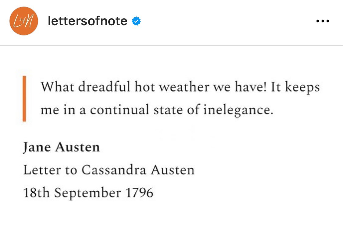 Ms Austen says what I’m feeling better than myself