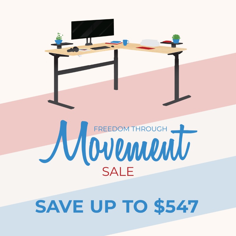 UPLIFTDesk's tweet photo. Celebrate with the Freedom Through Movement sale! Save up to $547 on UPLIFT standing desks. See all deals!