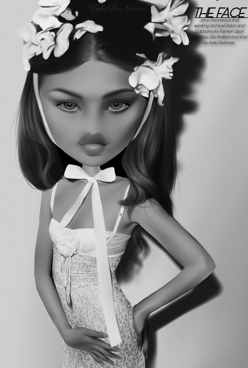 THE FACE
Jane Pivovarova wearing vintage Dolce and Gabbana for Fashion Spot summer issue.