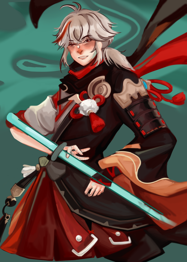 urlocaltoast's tweet photo. old Kazuha wip vs new Kazuha wip :)! #genshin #Kazuha https://t.co/hKtIbXj3YJ