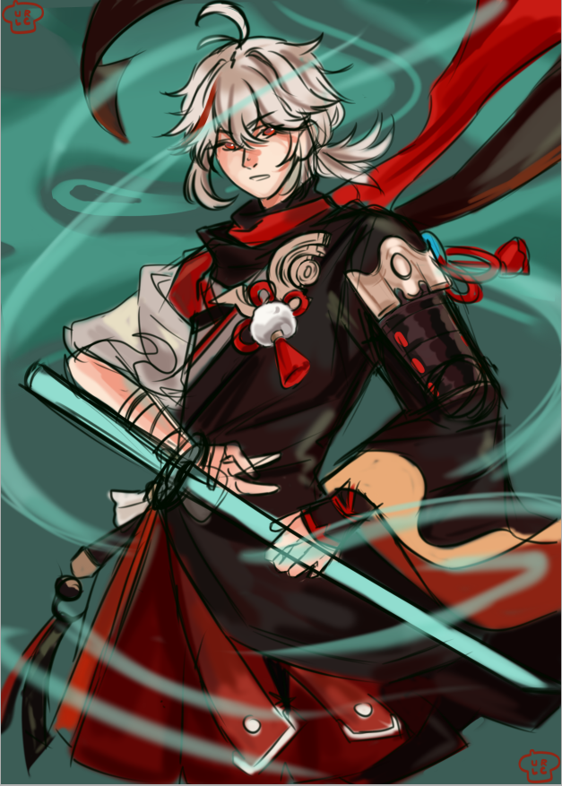 urlocaltoast's tweet photo. old Kazuha wip vs new Kazuha wip :)! #genshin #Kazuha https://t.co/hKtIbXj3YJ