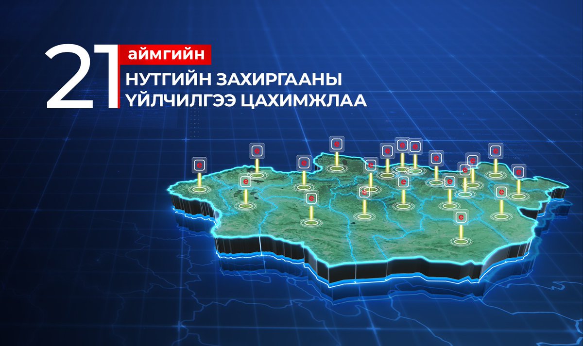 📣📣📣21 АЙМГИЙН ҮЙЛЧИЛГЭЭ ЦАХИМЖИЖ, ОРОН НУТАГТ "E-MONGOLIA" ТӨВҮҮД НЭЭГДЭЖ БАЙНА. 

Дэлгэрэнгүй: mddc.gov.mn/?p=63765