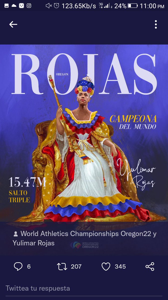 thamcas's tweet photo. @MeridianoTV Y es que Venezuela pare gente grande,echada para  adelante, hace ganadores y regala campeones. Yulimar eres tú eres grande que orgullo que representes a Venezuela tan bien pa que sepan que acá no solo es cosas malas! Bravo Rojas! https://t.co/E2bJ3QTt77