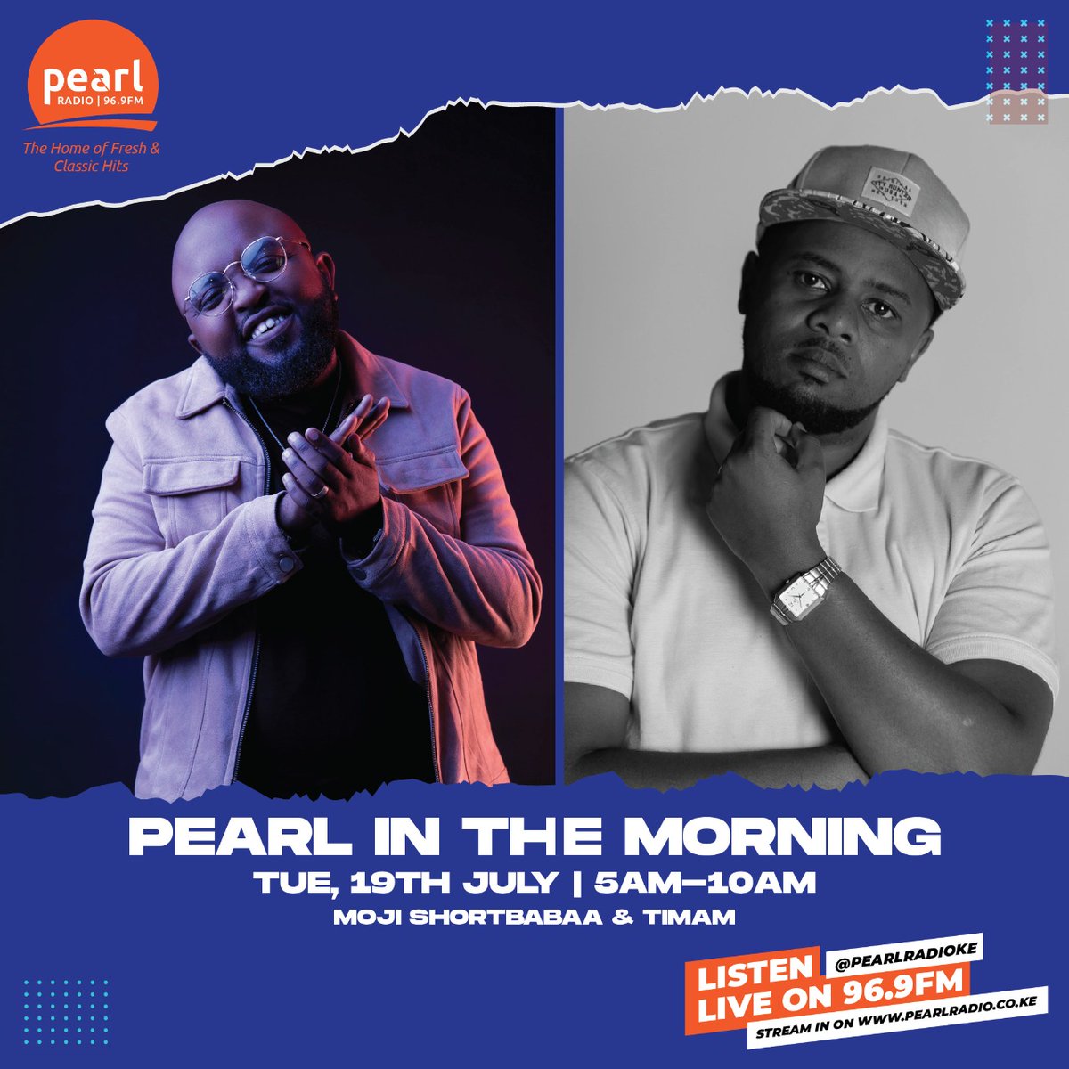 PearlRadioKe's tweet photo. Today's show, @tinanzuki &amp; @DuncoMusic will be joined by @mojishortbabaa &amp; @TimamEvans so as to rock your morning!
.
What are some of their greatest hits that will make your morning!?

#TinaAndDunco 
#PearlRadioKe https://t.co/O2fXbRd9fO